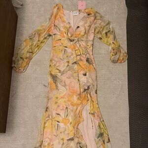 Hello Molly Yellow and Pink Floral Dress